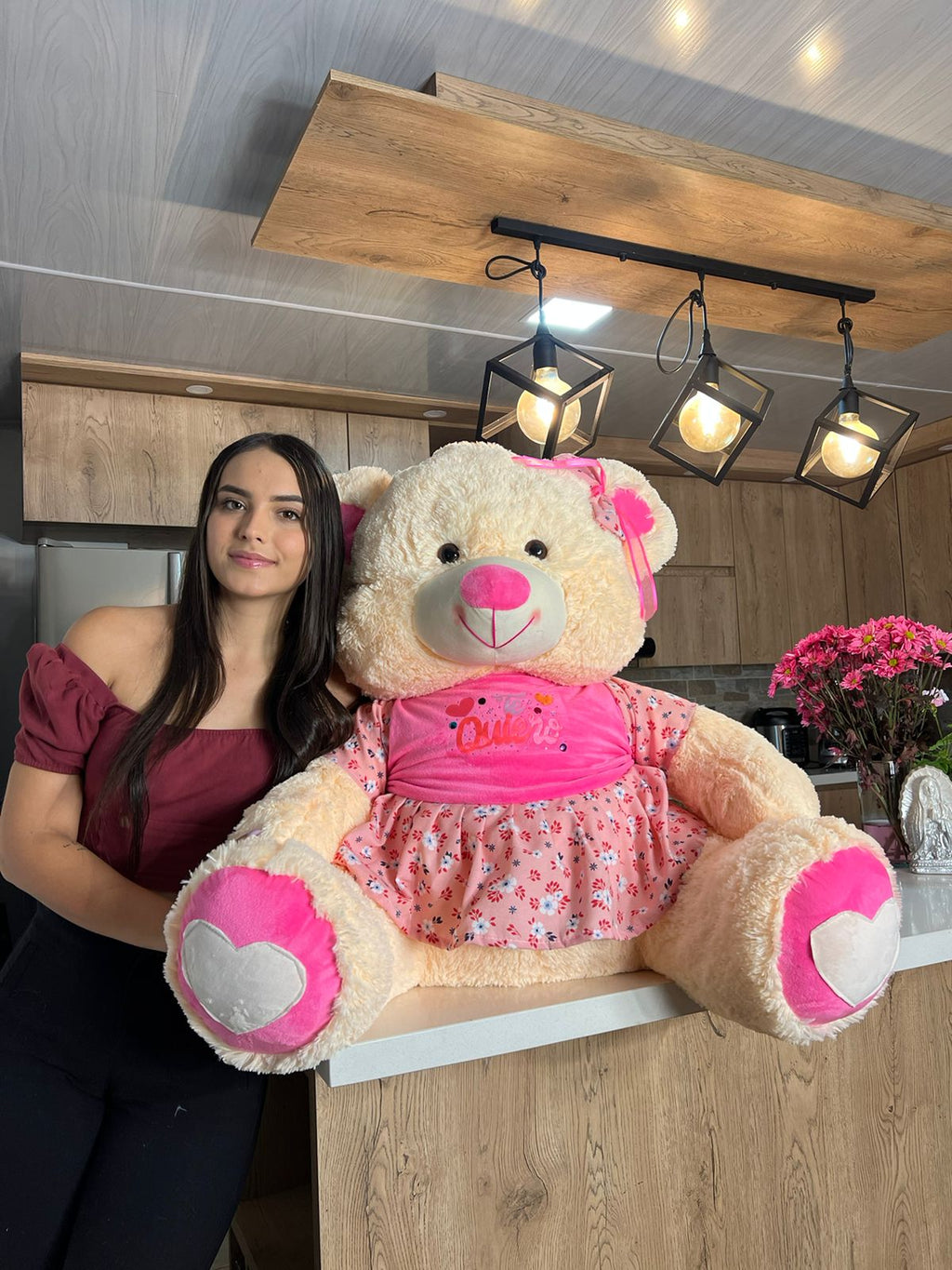 Peluche Osa con Vestido Grande 140cm - Regalo Tierno | DigitalStyle HUB