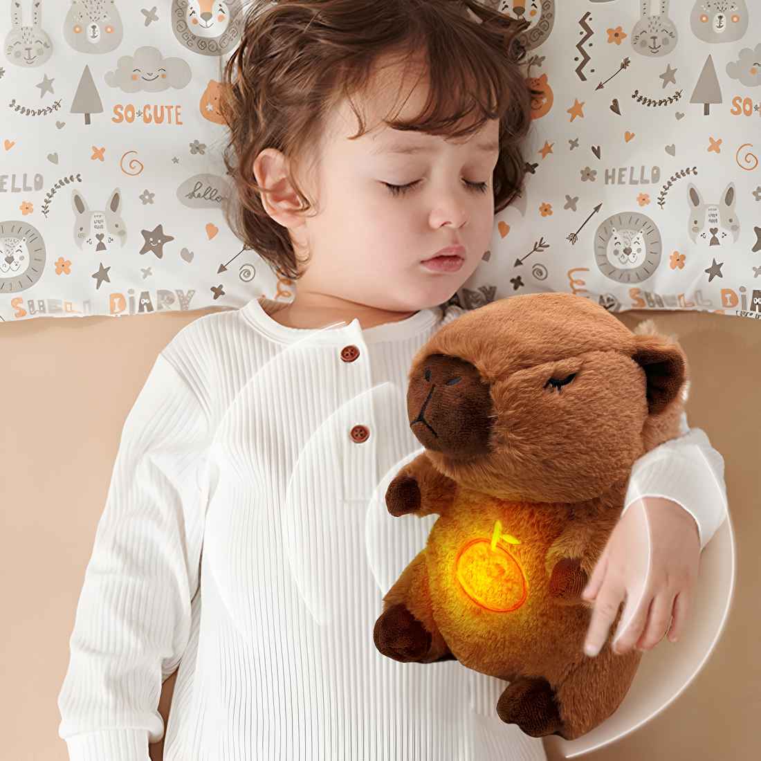 Capibara Peluche Que Respira Sonido Luz